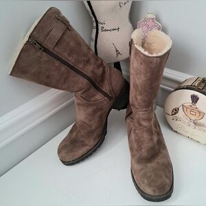 UGG Brown Suede Maddison Winter Boots Sz 9.5M Pre-Owned